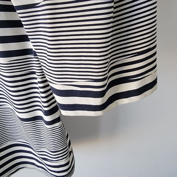 charter club top womens size xxl striped 3/4 sleeve shoulder button Navy White - Picture 9 of 9